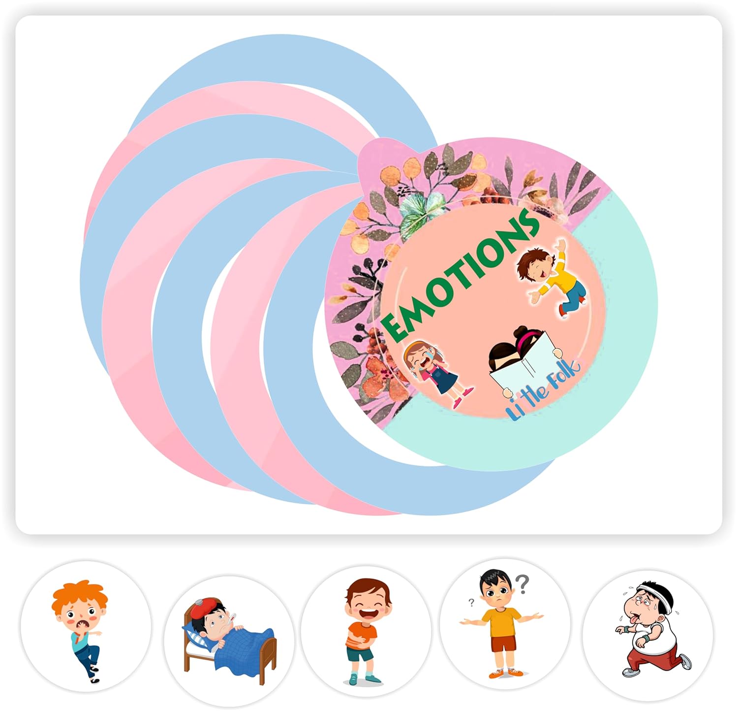 Vibrant preschool educational book showing concepts like "DIFFERENT" umbrellas and "DIRTY" child, perfect for interactive learning at home www.usmile.toys
